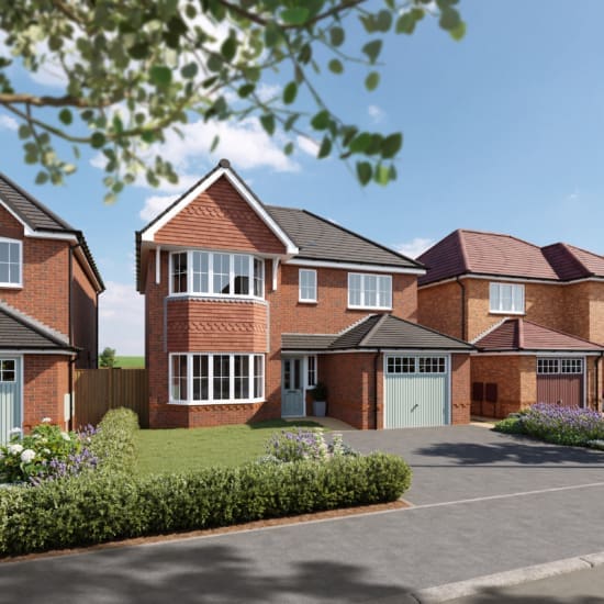 CGI external view of a detached 4 bedroom new build home, The Henley