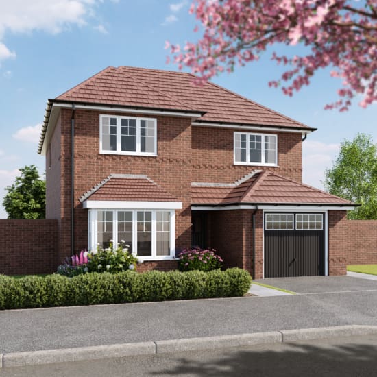 CGI external view of a detached 4 bedroom new build home, the Ascot