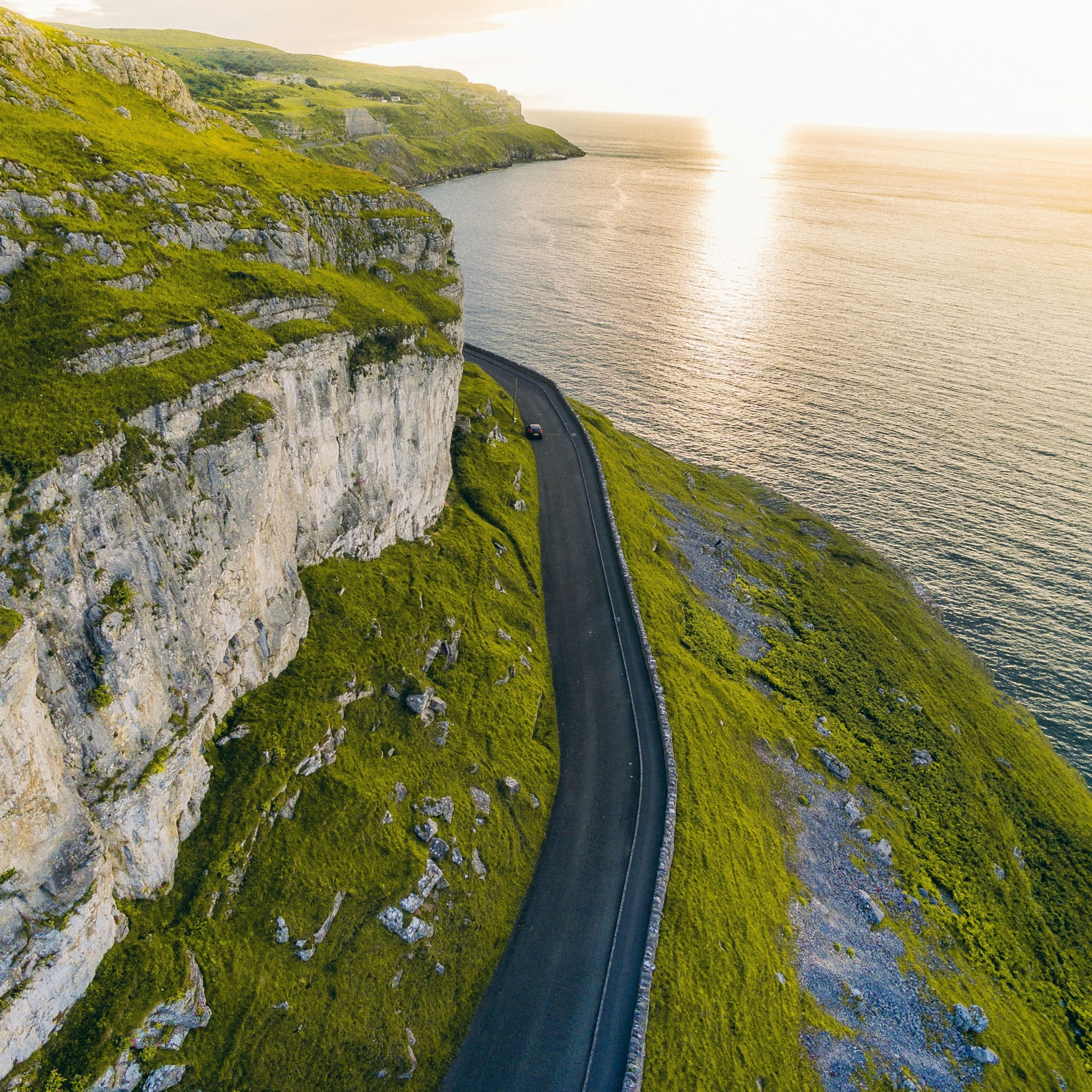 Ariel view of the Great Orme’s limestone cliffs